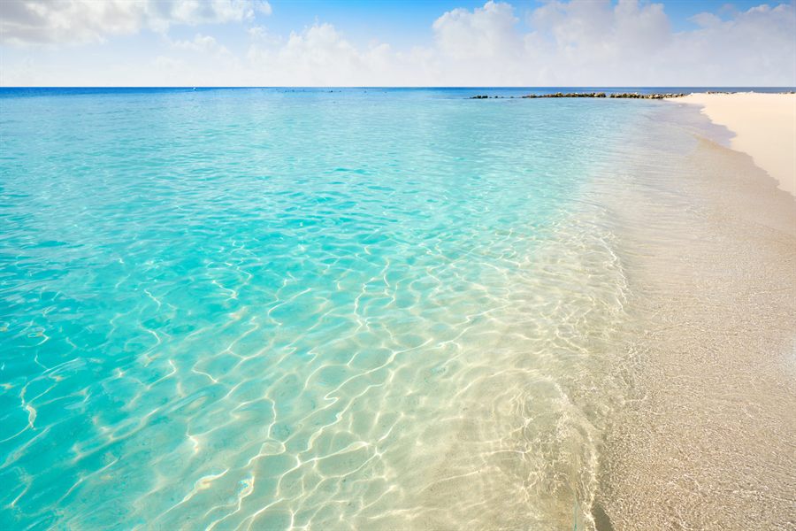 Calm beach water